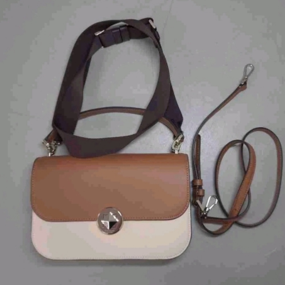 Kate Spade-Audrey Flap Colorblock Crossbody Bag (Neutral 🤎🤍)NWOT - Picture 6 of 12